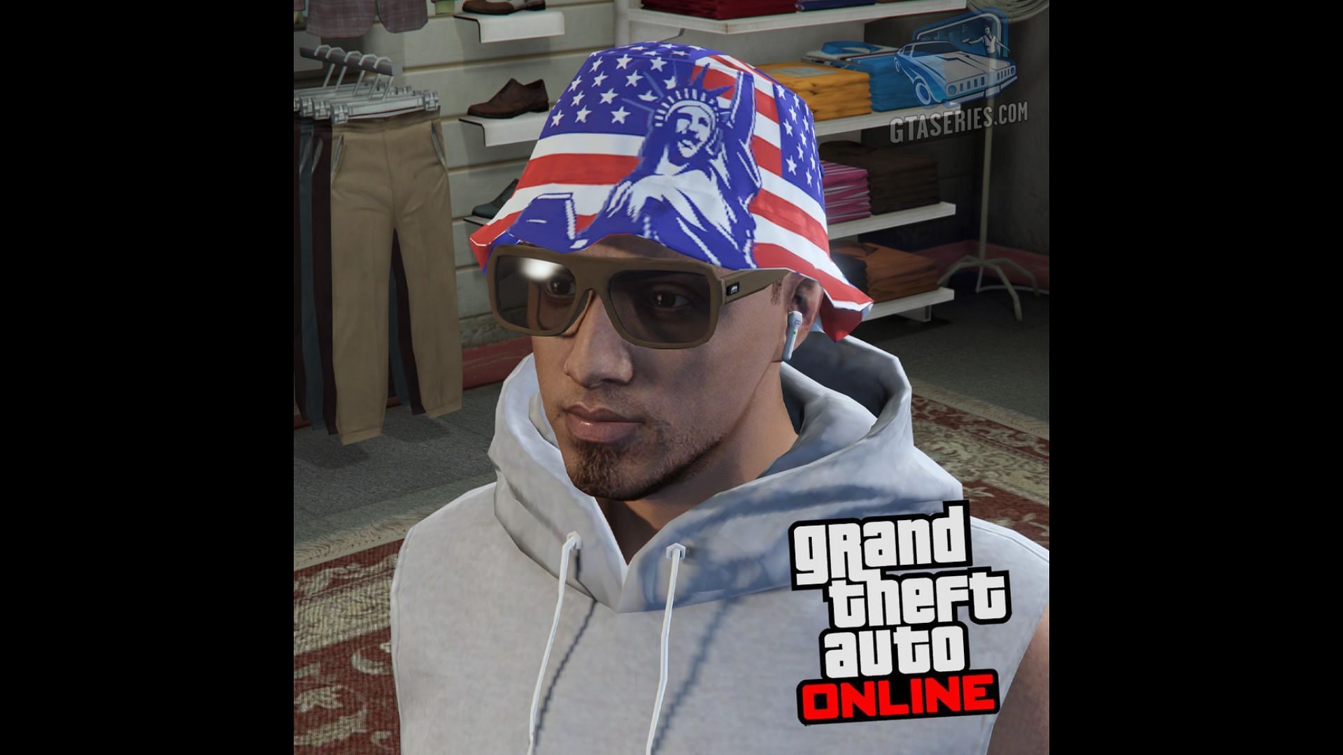 The Lady Liberty Bucket Hat (Image via X/@GTASeries || Rockstar Games)